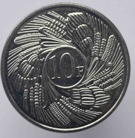 10 франков 2011г. Бурунди. Колосья, состояние UNC - Мир монет