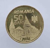 50 бани 2016г.  Румыния, Янош Хуньяди, из ролла.  - Мир монет