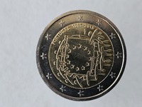 2 евро 2015г. Португалия. 30 лет флагу Европейского союза , из ролла - Мир монет