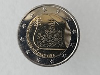 2 евро 2022г. Эстония.  155 лет Литературному обществу, из ролла - Мир монет