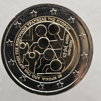 2 евро 2023г. Кипр. 60-летие Центрального Банка Кипра, из ролла. - Мир монет