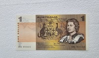  Банкнота 1 доллар  1976г. Австралия. Наскальные рисунки аборигенов , пресс. - Мир монет