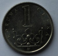 1 крона 2002г. Чехия, никель, состояние XF - Мир монет