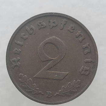 2 пфеннига 1938г. В. Германия, бронза, мешковая. - Мир монет